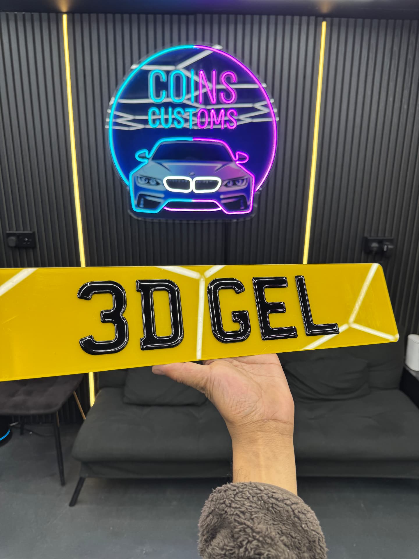 3D Gel custom number plate by Coins Customs