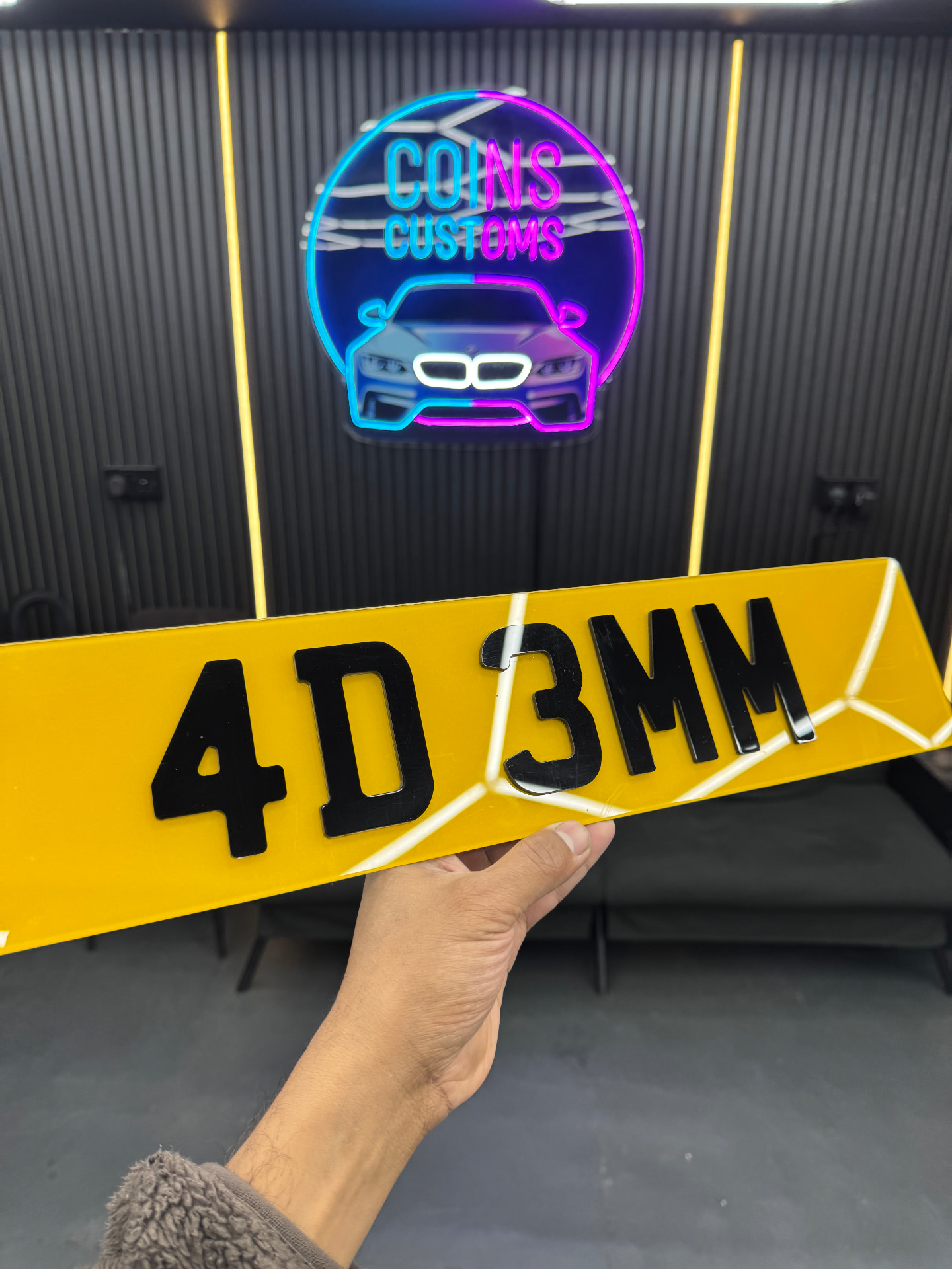 4D 3MM custom number plate by Coins Customs