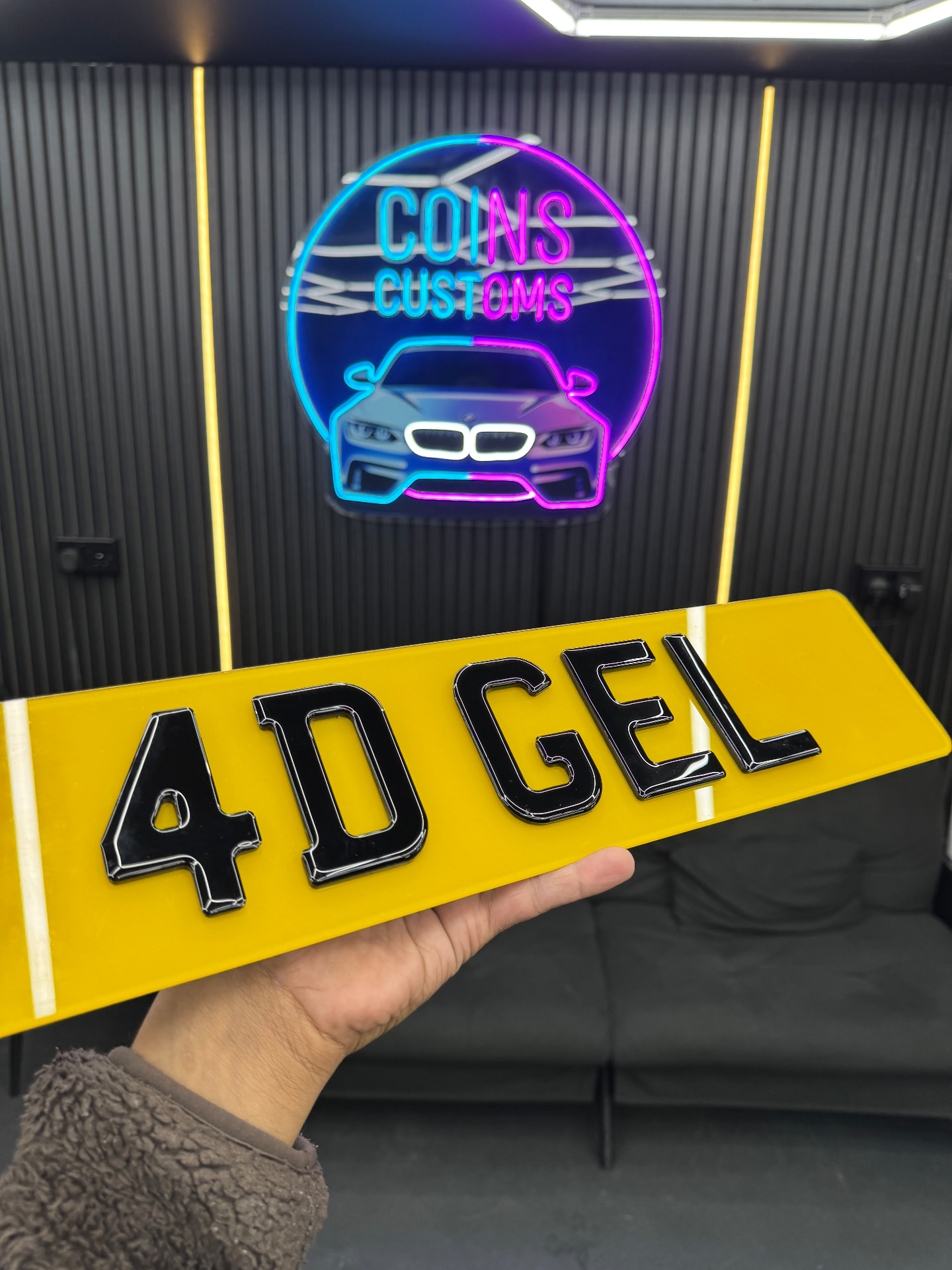 4D Gel custom number plate by Coins Customs