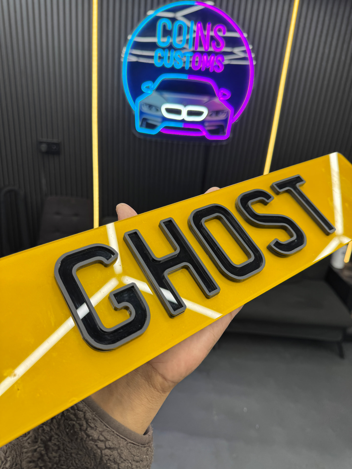 Ghost custom number plate by Coins Customs